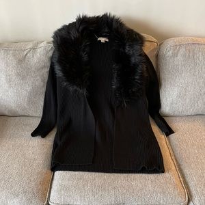 Black Michael Kors cardigan with fur
